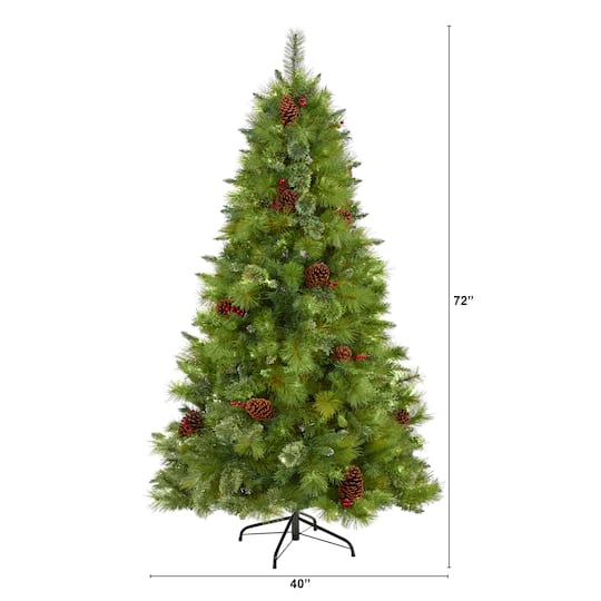 6ft. Unlit Montana Mixed Pine Artificial Christmas Tree with Pinecones and Berries